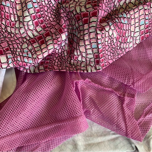 SZ 14 DAILY SPORTS VERONICA COURT SKORT PRINT PINK WHITE MESH SHORT UNDER SKIRT - Picture 7 of 8
